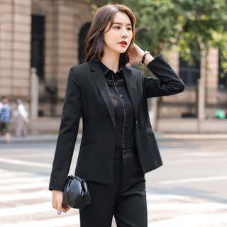 One Buttoned Blazer / Straight-cut Pants / Pencil Skirt / Set