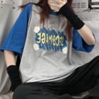 Raglan-sleeve Lettering Flower Print T-shirt
