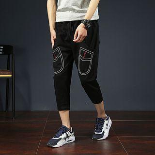 Embroidered Cropped Sweatpants