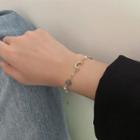 Rhinestone Moon & Star Bracelet Gold - One Size