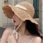 Lace-up Straw Bucket Hat
