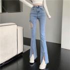 Distressed High Waist Bootcut Jeans