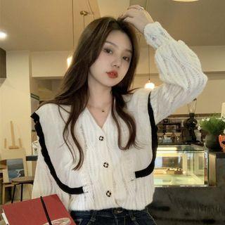 Frill Trim Button-up Blouse