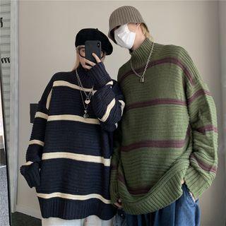 Couple Matching Striped Loose Sweater