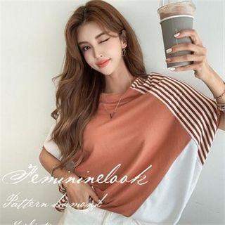 Reglan-sleeve Color-block Top