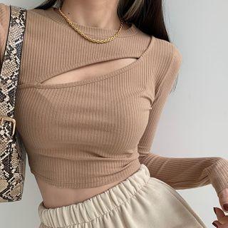 Cutout-front Skinny Crop T-shirt
