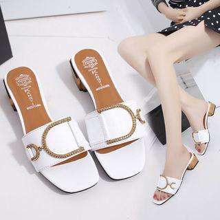 Slide Low Heel Sandals