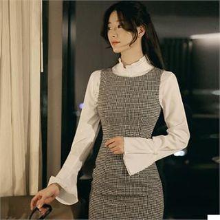 Frill-neck Bell-sleeve Blouse
