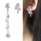 Alloy Star Chain Dangle Earring 1 Pair - 0206a# - Silver Needle - As Shown In Figure - One Size