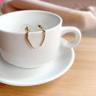 Curve Alloy Earring 31244 - 1 Pair - Gold - One Size