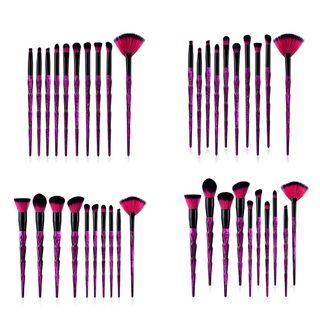 Set Of 10: Makeup Brush With Glitter Resin Handle