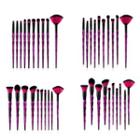 Set Of 10: Makeup Brush With Glitter Resin Handle