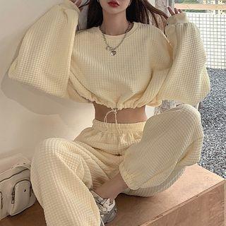 Puff-sleeve Sweatshirt / Harem Pants
