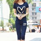 Set: Short-sleeve T-shirt + Cropped Pants