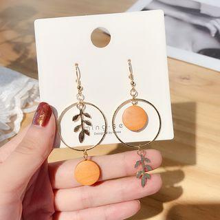 Mismatch Wood Dangle Earring / Clip-on Earring