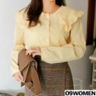 Tall Size Frill-collar Cotton Blouse