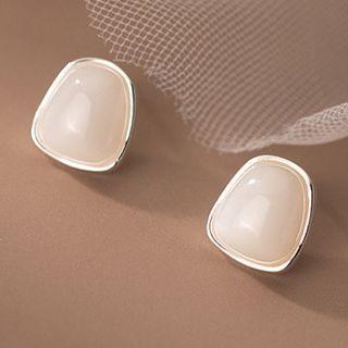 Resin Sterling Silver Earring 1 Pair - Silver - One Size