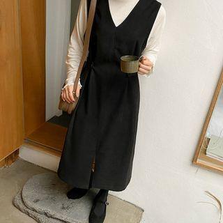 Plus Size Tab-waist A-line Jumper Dress
