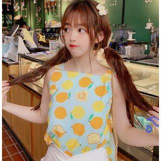 Fruit Print Sleeveless Top