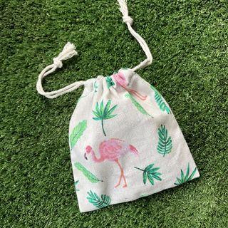 Flamingo Print Drawstring Backpack