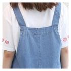 Round-neck Heart-embroidered T-shirt