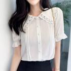 Lace Collar Short-sleeve Blouse