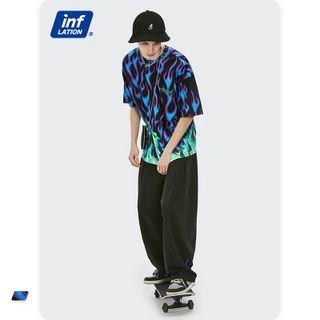 Flame-print Loose T-shirt