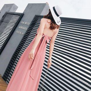 Tie-back Strappy Midi Dress