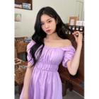 Off-shoulder Empire Minidress