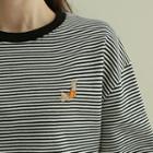 Bear Embroidery Stripe T-shirt