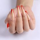 Print Faux Nail Tips Sm14210617 - Red & Pink - One Size