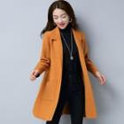 Notch Lapel Knitted Coat
