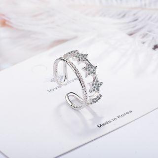 Rhinestone Star Layered Open Ring As Shown In Figure - One Size