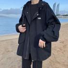 Drawstring Oversize Hooded Jacket