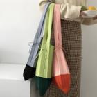 Color Block Knit Tote Bag
