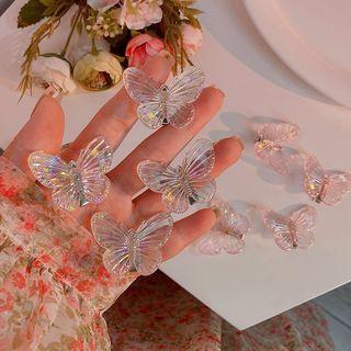 Set Of 4: Transparent Butterfly Hair Clip