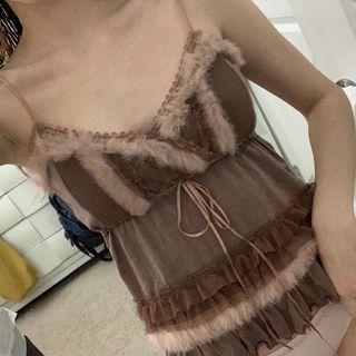 Lace Trim Lettuce Camisole Top