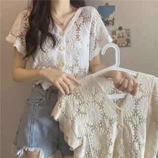 Short-sleeve Lace Cardigan