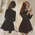 Plain Crewneck Long Sleeve Dress