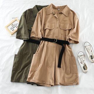 Plain Playsuit With Belt