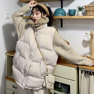 Padded Vest / Oversize Turtleneck Sweater