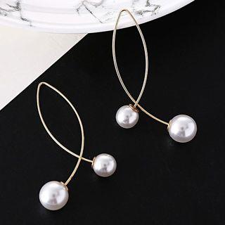 Alloy Faux Pearl Dangle Earring E582 - Earring - One Size