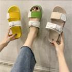 Two-tone Slide Sandals