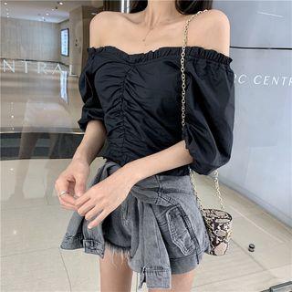 Off-shoulder Cropped Top As Figure - One Size