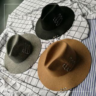 Pin Detail Trilby Hat
