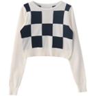 Check Sweater Off-white & Black - One Size