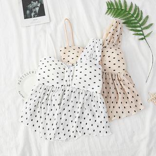 Dotted Print Padded Camisole Top