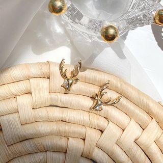 Deer Stud Earring 1 Pair - Bm0514 - As Shown In Figure - One Size