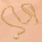 Layered Chain Coin Necklace 1pc - Gold - One Size