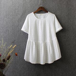Perforated Short Sleeve T-shirt Top